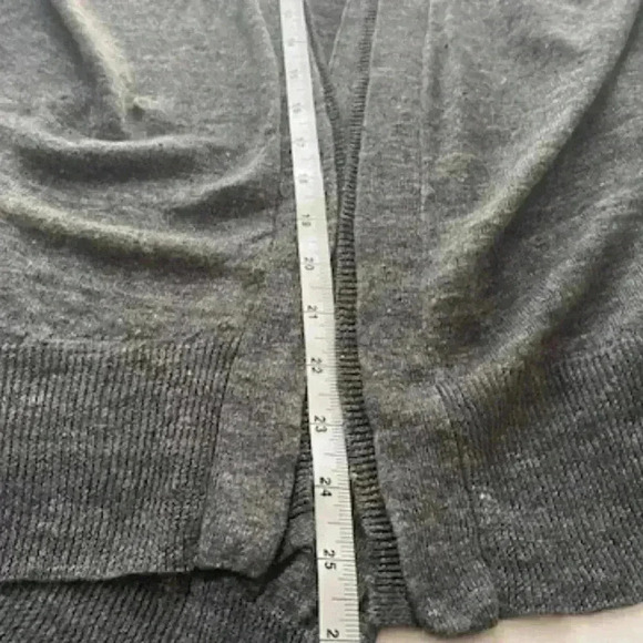 Brochu Walker Linen Open Grey Cardigan with Cross Back Cut Size M - Picture 12 of 16